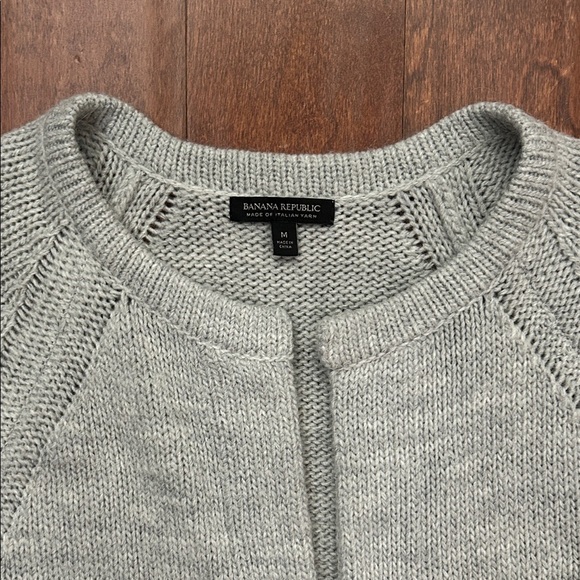 Banana Republic Wool Alpaca Blend Gray Women's Longline Cardigan, Size M - Picture 3 of 12